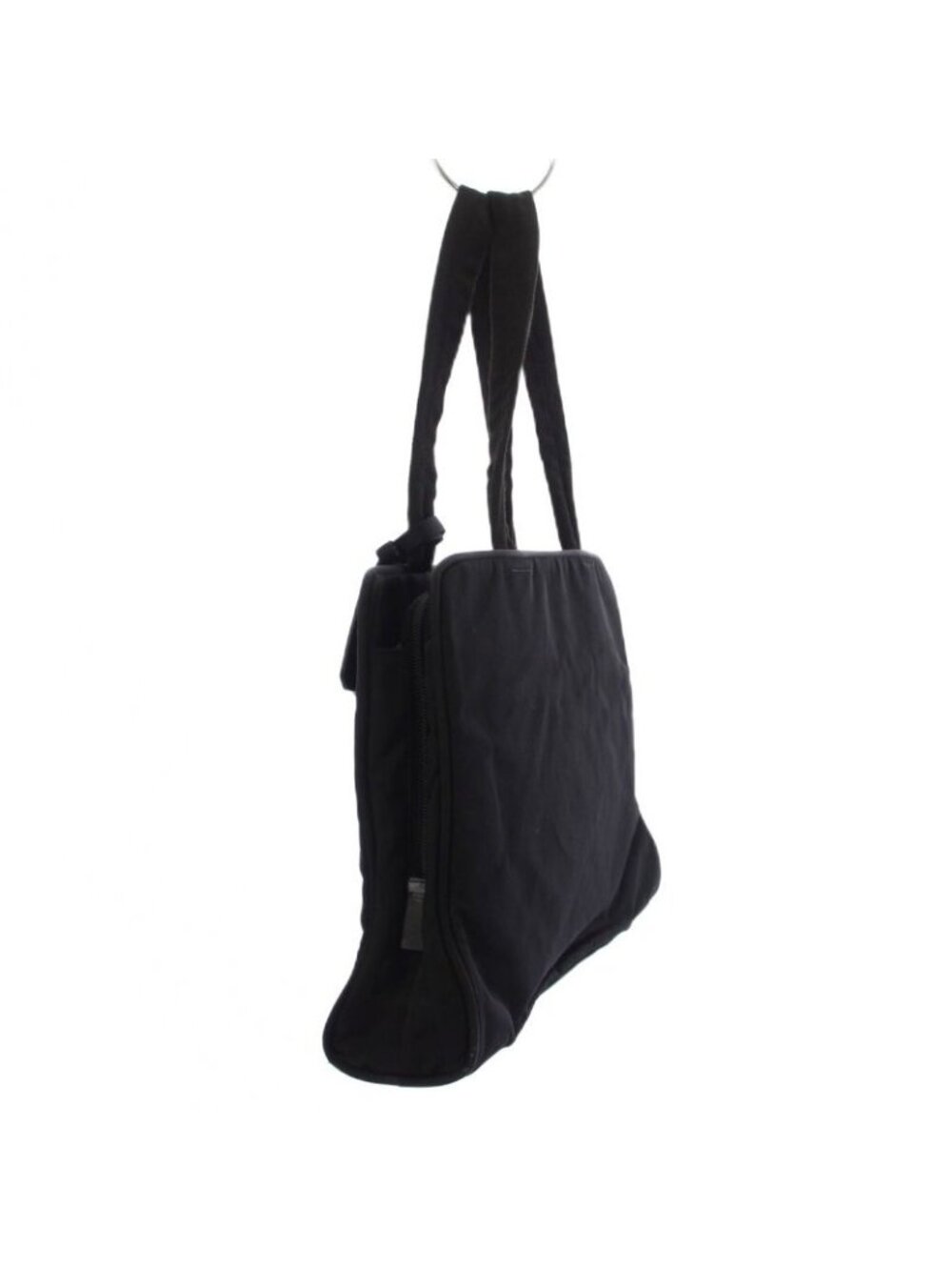 Prada Tote Triangle Plate Logo Nylon Black - Picture 2 of 9